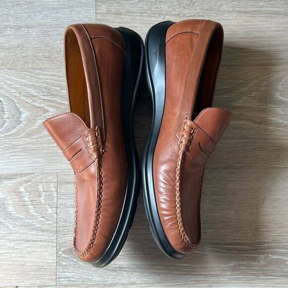 NEW Cole Haan Nike Air C08390 Tan Brown Leather Slip On Penny Loafer Shoe 10.5 main image 9
